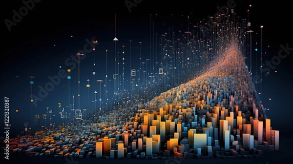 Obraz Abstract Data Visualization: A Geometric Cityscape