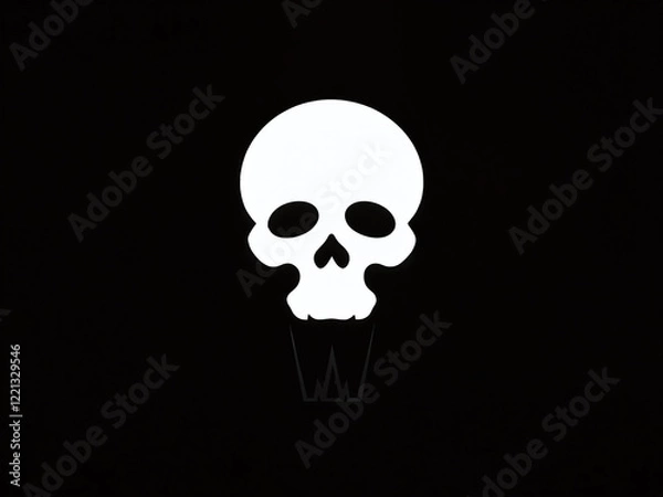 Fototapeta Creative skull design featuring an ice cream cone as the base against a dark background