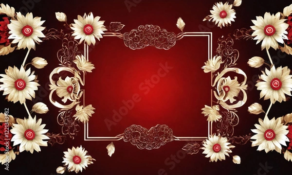 Fototapeta Elegant floral design with intricate patterns suitable for decorative purposes and special occasions