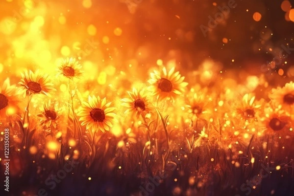 Fototapeta Golden Sunflower Field