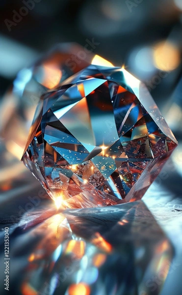 Obraz a diamond with a reflection on it