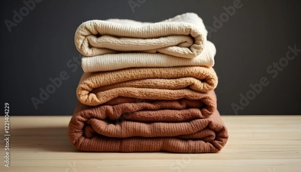 Obraz stack of towels on table