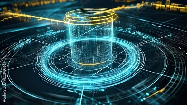 Obraz A digital quantum simulation interface, visualizing entanglement, superposition, and quantum interference in a quantum computing system.