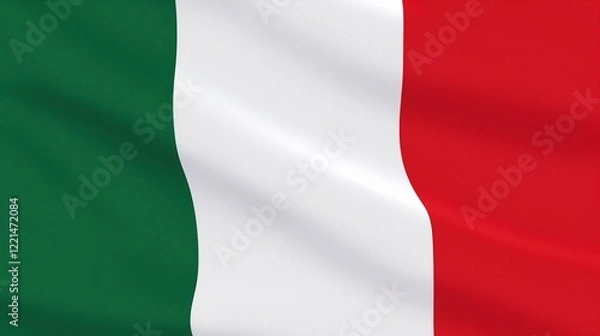 Fototapeta A digital 3D model of the flag of Italy waving in the wind