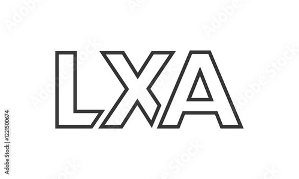 Fototapeta LXA logo design template with strong and modern bold text. Initial based vector logotype featuring simple and minimal typography. Trendy company identity.