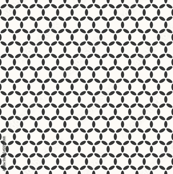 Obraz seamless monochrome circle grid pattern of ovals and dots.