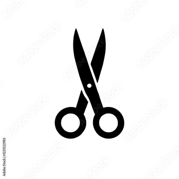 Fototapeta Simple Scissors Icon: A clean, minimalist icon depicting a pair of scissors, perfect for various design projects needing a simple and versatile cutting tool symbol.