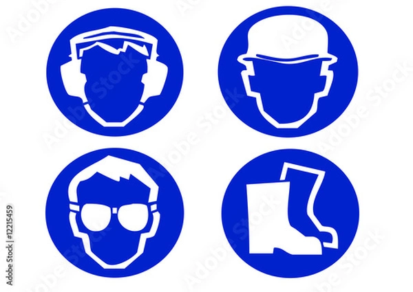 Obraz blue construction site safety signs