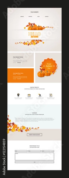 Fototapeta Creative Autumn theme website template design vector

