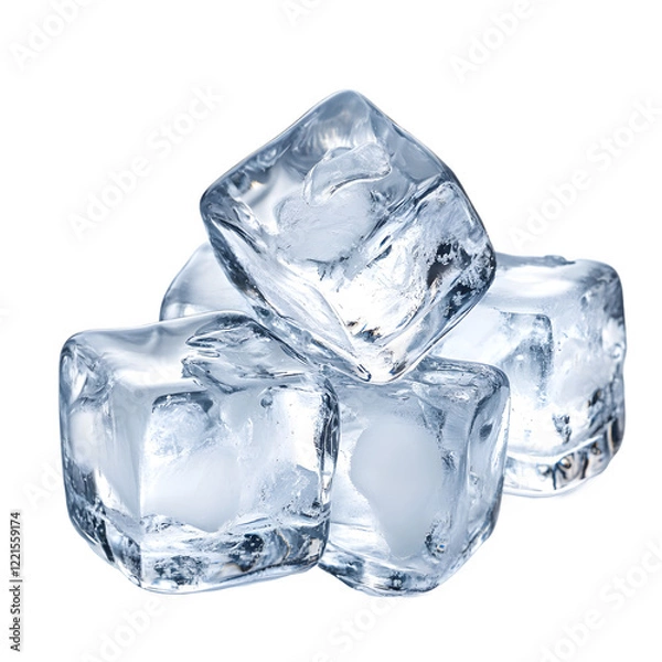 Fototapeta ice cubes on transparent background