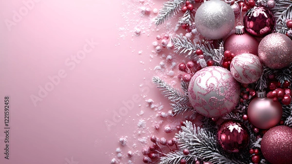 Obraz Pink christmas wallpapers featuring festive designs and patterns for holiday decor