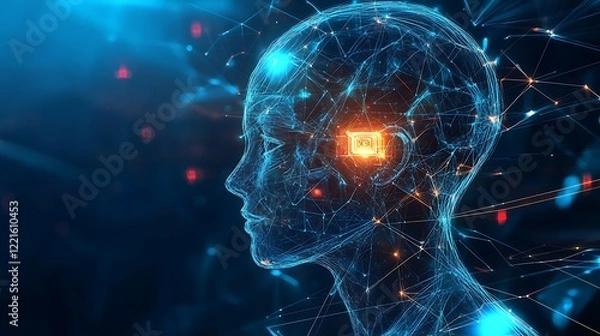 Fototapeta AI abstract wallpaper with vibrant artificial intelligence design