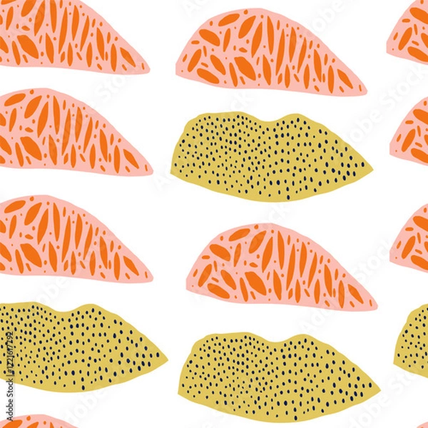 Fototapeta Abstract mountain pattern featuring dotted and textured designs on a white background. A modern, minimalistic vector perfect for fabric, wallpaper, branding, or creative projects. Vector illustration