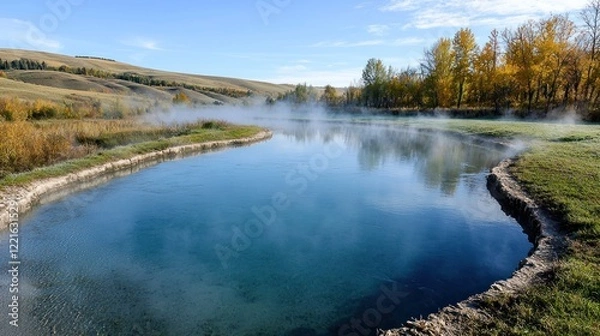 Obraz Serene Autumn Hot Spring