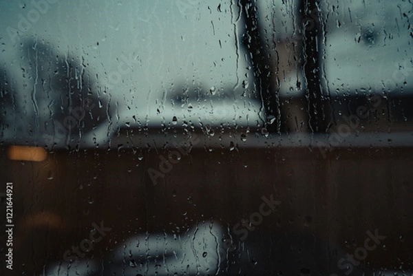 Fototapeta rain drops on window