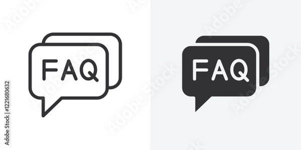Fototapeta FAQ icon Outline vector sign