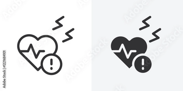Fototapeta Heart attack icon Outline vector sign