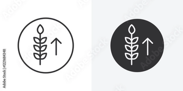 Fototapeta High fiber food icon Outline vector sign