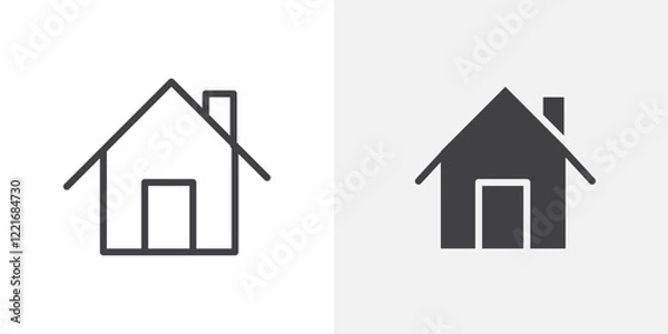 Obraz House icon Outline vector sign