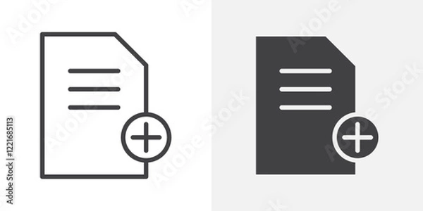 Obraz Add document icon Outline vector sign