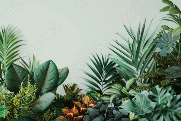 Obraz Vibrant Color Visual of Closeup Assortment of Elegant House Plants