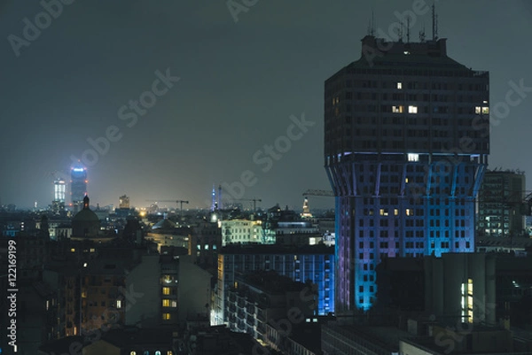 Obraz Skyline of Milano with Blue Velasca Tower