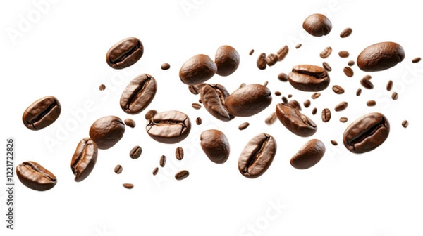 Fototapeta Coffee beans on transparent background
