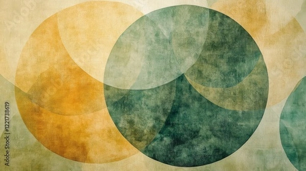 Obraz Abstract Artwork Featuring Overlapping Circles in Earthy Tones