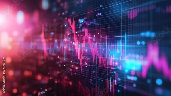 Fototapeta Futuristic stock market or trading graph suitable for financial investments economic trends and business ideas Abstract finance background