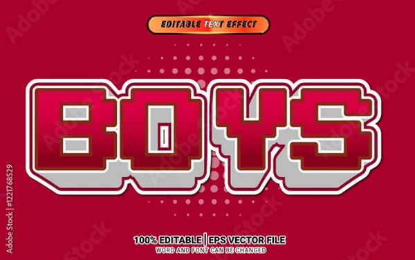 Fototapeta Retro game boys cartoon 3d red text effect
