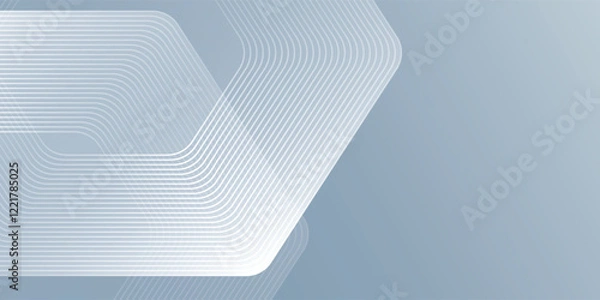 Fototapeta Simple hexagon lines on gray background. Geometric stripe lines design art