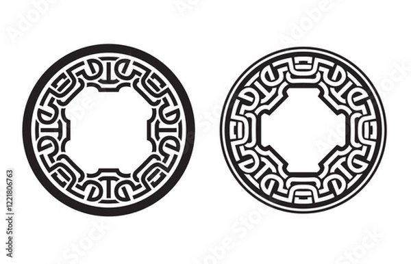 Obraz Celtic Pattern, Circular Ornate Frame