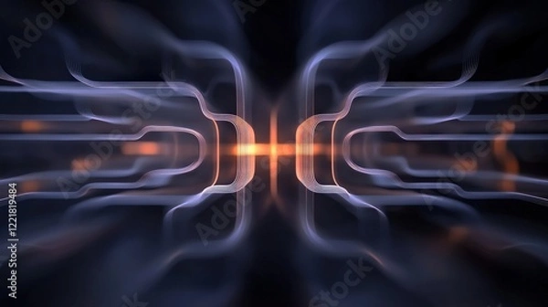 Fototapeta Abstract Digital Background with Flowing Light Lines and Vibrant Colors, Ideal for Technology, Innovation, Data Visualization, and Futuristic Themes