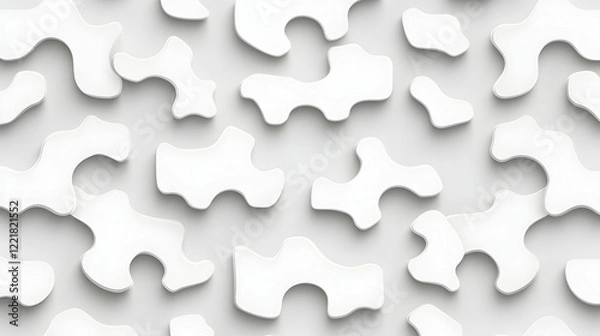 Obraz Abstract white puzzle pieces background