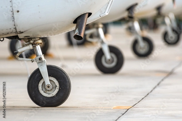 Fototapeta wheels of airplane