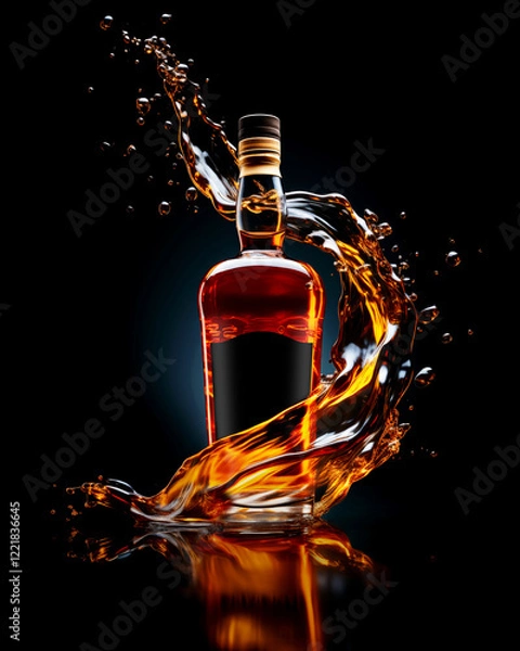 Obraz Whiskey bottle on fire