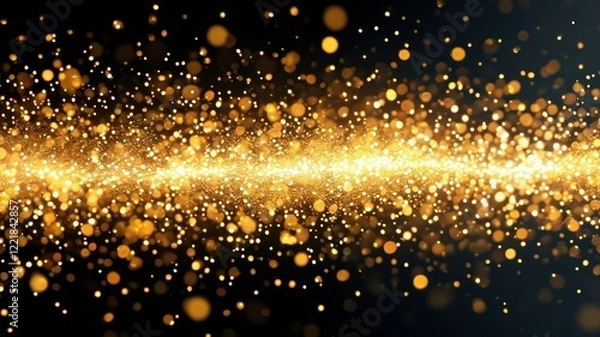 Obraz Radiant gold sparkles create an elegant and festive atmosphere, perfect for celebrations and special occasions