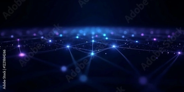Fototapeta Abstract Network Connection: Digital Data Flow Visualization