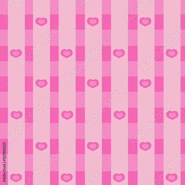 Obraz Vector Pink Heart Pattern with Floral Design for Valentine's Day