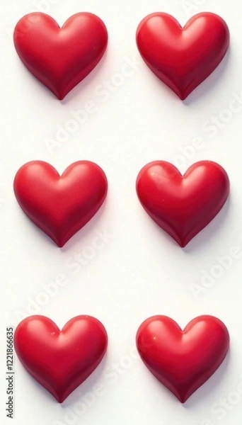 Fototapeta Set of red and black heart icons Simple, flat design Various heart shapes , photo, download