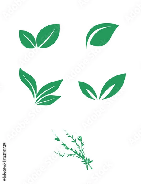 Obraz green leaves icon