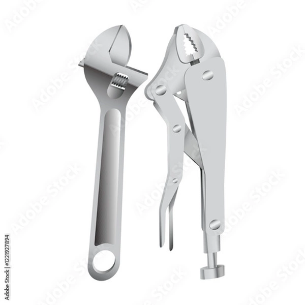 Obraz silver wrench and pliers