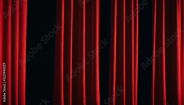 Fototapeta Curtain of stage,Large Red Stage Curtain,Concept of beauty gift on Valentine's Day with red velvet curtains background.568
