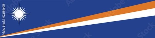Fototapeta Marshall Islands flag long banner digital vector illustration