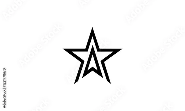 Obraz Black star logo icon