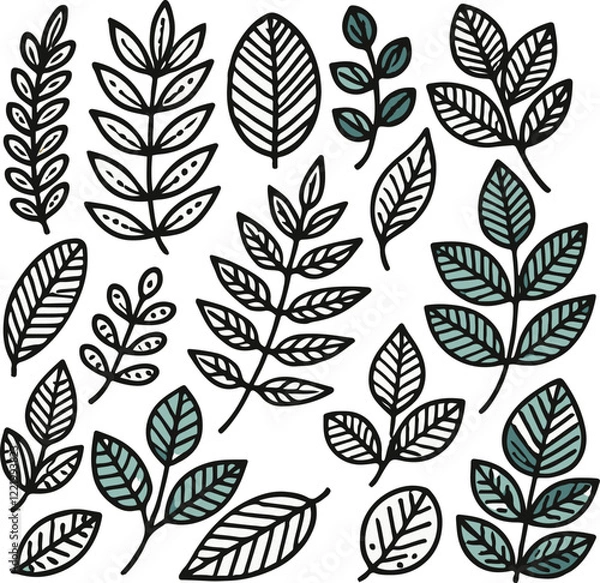 Fototapeta Seamless pattern with leaves