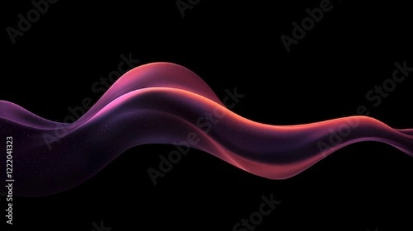 Fototapeta Abstract Wave Form with Vibrant Colors on Black Background