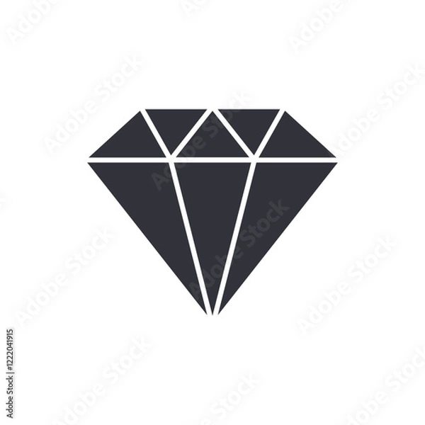 Fototapeta Diamond solid icons, minimalist vector illustration ,simple transparent graphic element .Isolated on white background