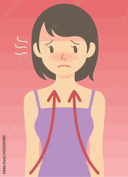 Obraz 気逆とは・東洋医学のイラスト素材・文字なし