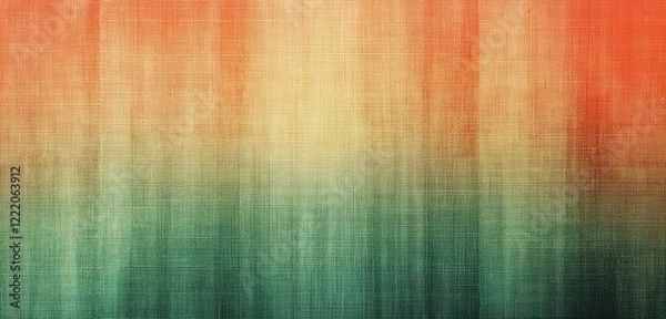 Fototapeta Tapestry fabric effect enriches burnt orange to sage gradient
